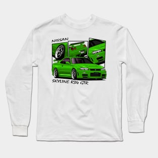 Nissan Skyline GTR R34, JDM Car Long Sleeve T-Shirt